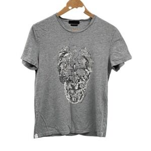 Alexander McQueen T Shirt‎ Skull Men Small Gray Short Sleeve